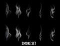 Realistic cigarette smoke waves. Vector.