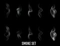 Realistic cigarette smoke waves. Vector. Royalty Free Stock Photo