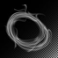 Realistic Cigarette Smoke Waves Vector. Set Of Smoke Abstract, Effect Realistic Smoke. Smoke Rings. Royalty Free Stock Photo