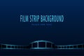 Realistic Cinema Background. 3D film strip in perspective. Film reel frame. Vector template cinema festival or presentation with