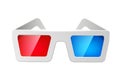Vector realistic cinema 3d glasses red and blue Royalty Free Stock Photo