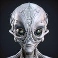 Realistic Cinematic Photo Portrait of the alien& x27;s front face, generative AI