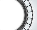 Realistic circle film strip art border background template vector cinematography filmstrip