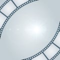 Realistic circle film strip art border background template vector cinematography filmstrip