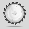 Realistic circular saw blade Vector illustration. Royalty Free Stock Photo