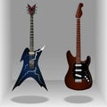 Realistic classic electric guitars. Sleek style