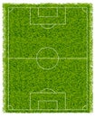 Realistic classic football field with two-tone green coating Royalty Free Stock Photo