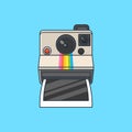 Realistic classic polaroid camera illustration design. Isolated object design concept