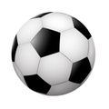 Realistic classic soccer ball, black and white on blank background. Team sports. Isolated vector Royalty Free Stock Photo