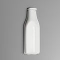 Realistic Clear Milk Bottle Isolated On Gray