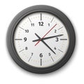 Realistic clock face. Round office wall decoration Royalty Free Stock Photo