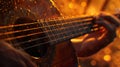 Realistic close up of fingerstyle guitar technique adaptation with detailed focus Royalty Free Stock Photo