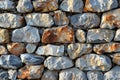 a realistic close-up image of a textured stone wall highlighting natural patterns and details Royalty Free Stock Photo