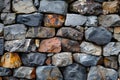 a realistic close-up image of a textured stone wall highlighting natural patterns and details Royalty Free Stock Photo