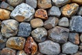 a realistic close-up image of a textured stone wall highlighting natural patterns and details Royalty Free Stock Photo