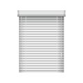 Realistic closed window blinds. Horizontal plastic window shutters. Vector jalousie mockup for interior decoration Royalty Free Stock Photo