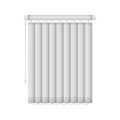 Realistic closed window blinds. Vertical office louvers. Vector window shutters mockup for interior decoration design Royalty Free Stock Photo