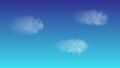 Realistic clouds on a blue heavenly background. Vector illustrations set. White transparent, isolated elements for Royalty Free Stock Photo