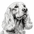 Realistic Cocker Spaniel Dog Portrait Vector Illustration