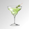 Realistic cocktail margarita glass vector illustration Royalty Free Stock Photo