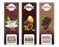 Realistic Cocoa Products Vertical Banners Royalty Free Stock Photo