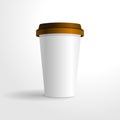 Realistic coffee cup vector template, for your design mock up. Royalty Free Stock Photo