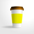 Realistic coffee cup vector template, for your design mock up. Royalty Free Stock Photo