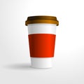 Realistic coffee cup vector template, for your design mock up. Royalty Free Stock Photo