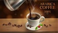 Realistic Coffee Horizontal Advertising Poster