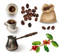 Realistic Coffee Icon Set Royalty Free Stock Photo