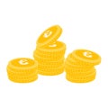 Realistic Coin Vector Icon Design Template. Gold Coin Stack vector Illustration. Royalty Free Stock Photo