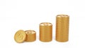 Realistic Coins Pile, Golden Coin Dollar Stack Royalty Free Stock Photo