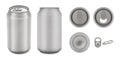 Realistic collection of aluminium can- Isolated on white background and clipping path.