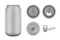 Realistic collection of aluminium can- Isolated on white background and clipping path.