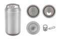 Realistic collection of aluminium can- Isolated on white background and clipping path.