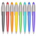 Realistic Color Pen Set. Vector