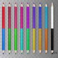Realistic color pencils on transparent background. Royalty Free Stock Photo