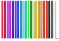 Realistic color pencils on white background. Royalty Free Stock Photo