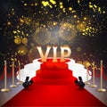 Realistic Colored Red Carpet Composition Royalty Free Stock Photo