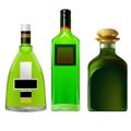 Realistic colorful alcohol bottles Royalty Free Stock Photo