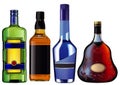 Realistic colorful alcohol bottles Royalty Free Stock Photo