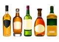 Realistic colorful alcohol bottles Royalty Free Stock Photo