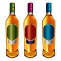 Realistic colorful alcohol bottles Royalty Free Stock Photo