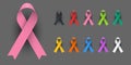 Realistic Colorful Awareness Ribbons Design Element Banner Emblem Sign Symbol Royalty Free Stock Photo