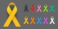 Realistic Colorful Awareness Ribbons design elements