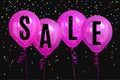 Realistic colorful balloons with text `Sale`.Background for special offer Royalty Free Stock Photo