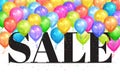 Realistic colorful balloons with text & x22;Sale& x22;.Background for special offer Royalty Free Stock Photo