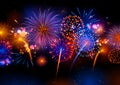 Realistic colorful Fireworks