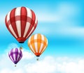Realistic Colorful Hot Air Balloons Background Flying Royalty Free Stock Photo