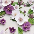 Realistic And Colorful Paper Flower Art Detailed Renderings And Woodcarvings